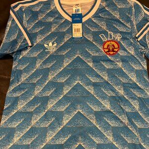 EAST GERMANY DDR National Team RETRO JERSEY Sz Men's M,L,XL or 2XL NWT by Adidas